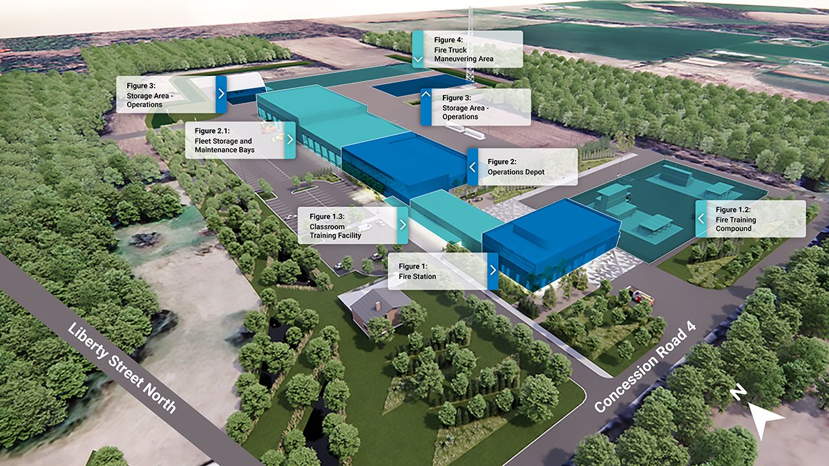 Artist rendering of the new Operations Depot and Emergency and Fire Services Training Facility.
