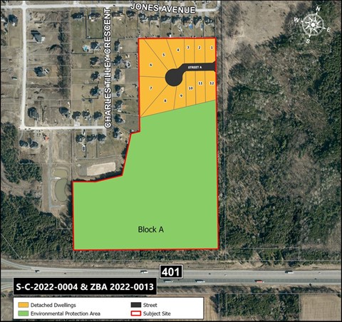 Map of proposed subdivision development on George Burley Street