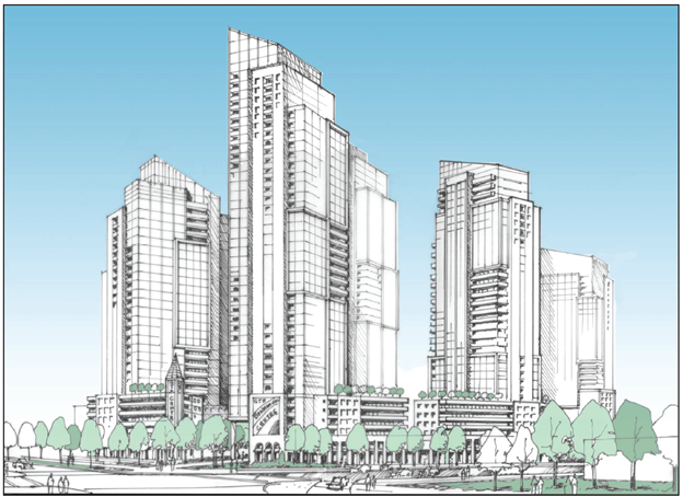 Rendering of high rises