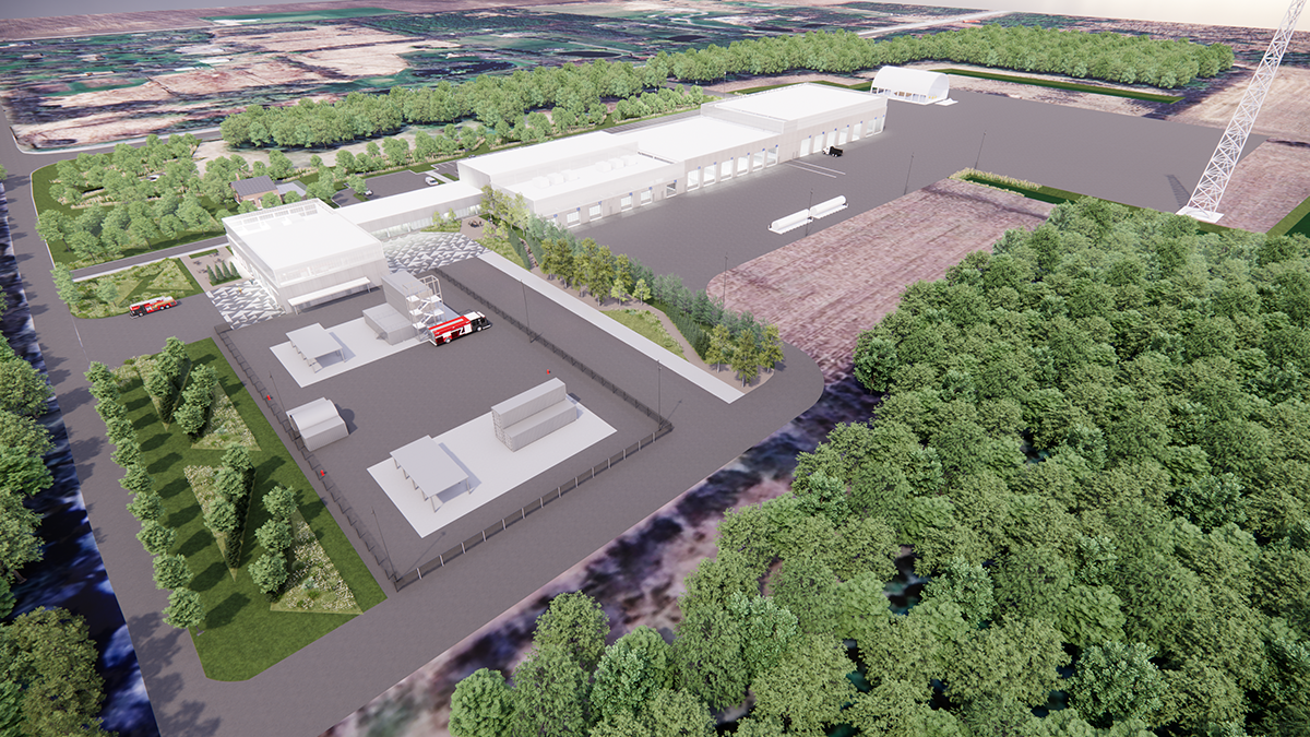 Aerial view of the Emergency and Fire Services Training Centre