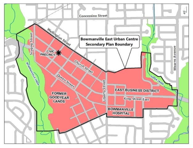 Bowmanville East Urban Centre Secondary Plan Boundary Map