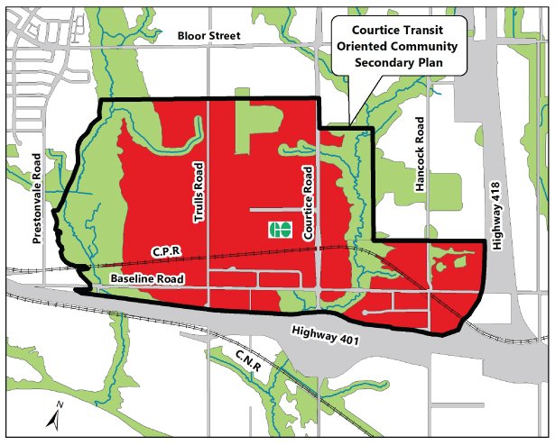 Courtice TOC map