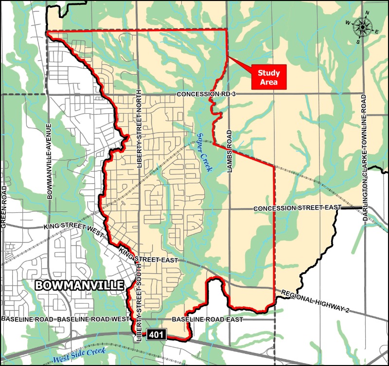 Map showing location of Soper Creek Subwatershed Study