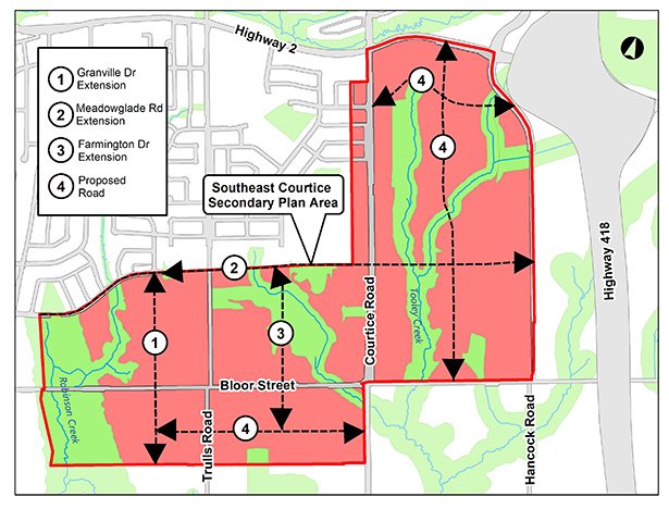 Map of Southeast Courtice Secondary Plan area