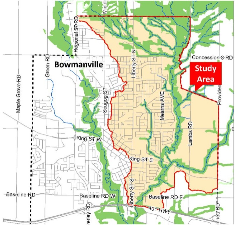 Map showing location of Soper Creek Subwatershed Study