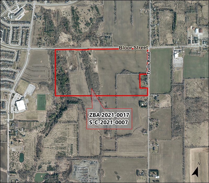 Map showing location of proposed development