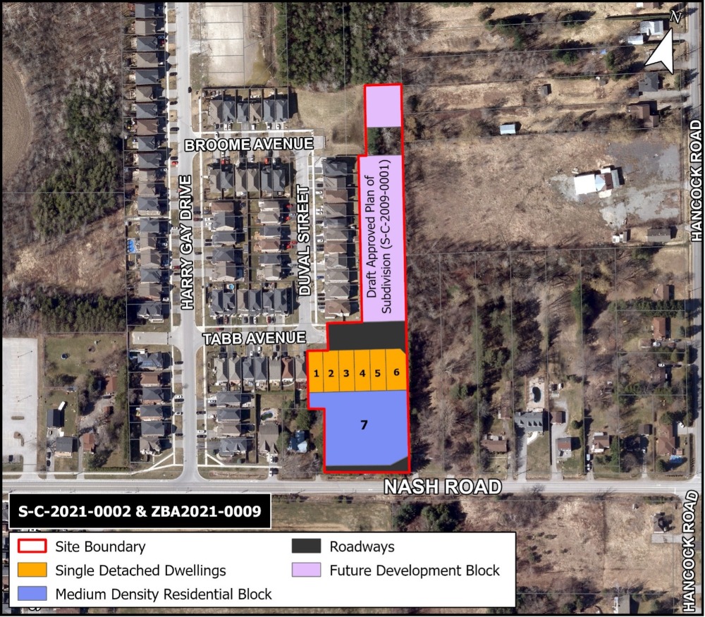 Map showing location of proposed amendment