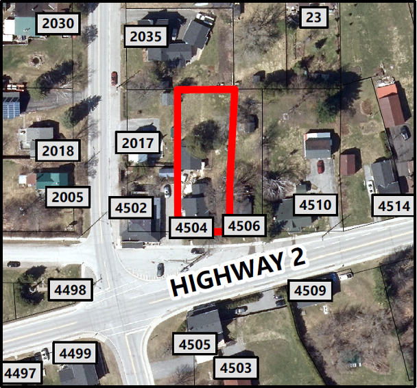 Aerial shot of proposed store and restaurant location