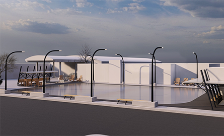 Rendering of the new refrigerated outdoor skating rink at Courtice Community Complex