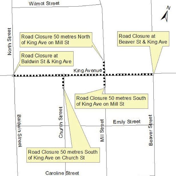 Map of Newcastle Harvest Festival road closures