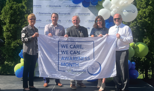 Bowmanville We Care, We Can Awareness Month flag raising