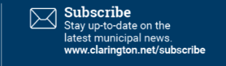 Text: Subscribe: Stay up-to-date on the latest municipal news. www.clarington.net/subscribe