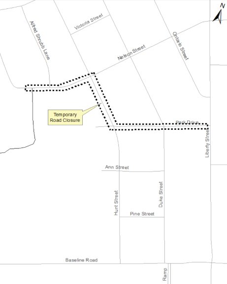Map of Terry Fox Road Closure