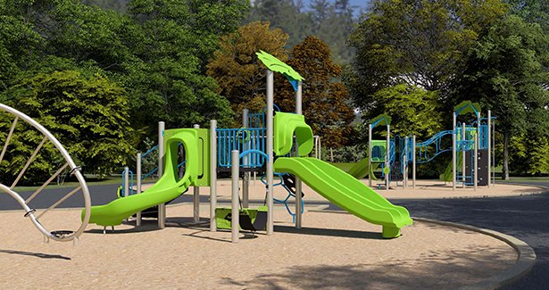 Concept drawing Argent Park playground equipment.