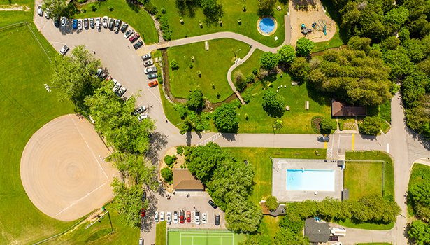 Aerial view of Orono Park
