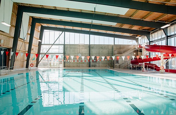 Pool deck at Diane Hamre Recreation Complex