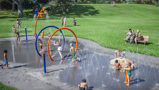 Artist rendering of Rosswell Park splash pad