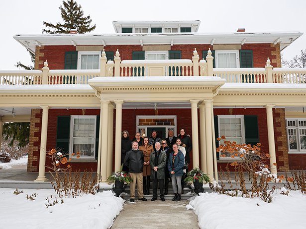 Mayor Adrian Foster, Council Members, and municipal staff joined Clarington Library, Museums & Archives staff and board members to celebrate the restoration of one of Bowmanville’s most cherished historic homes.