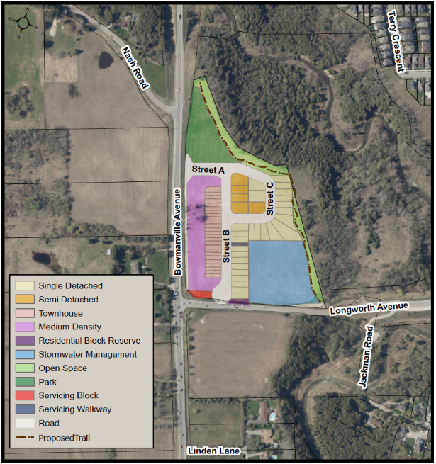 Map showing proposed development area
