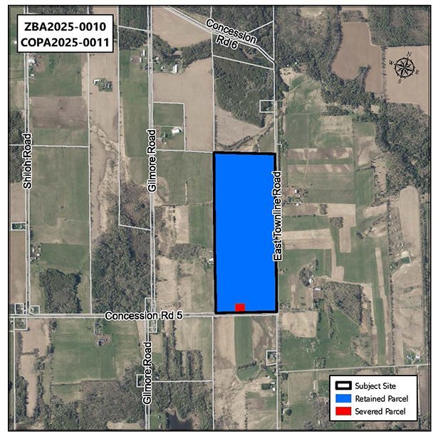 Map showing proposed development area.