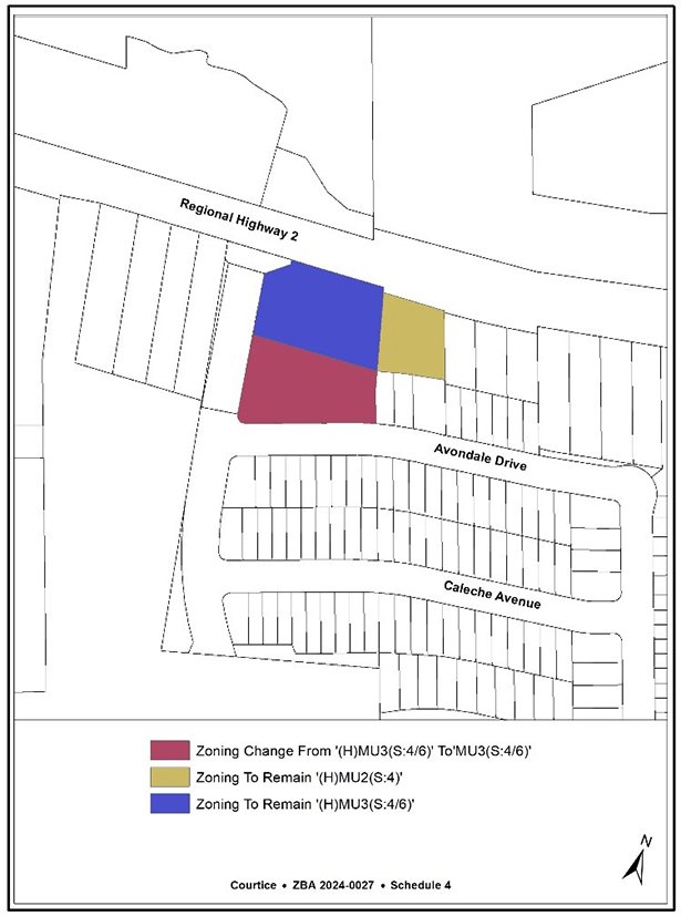 Map showing the site location at 1697 Highway 2, Courtice