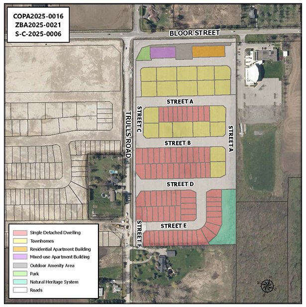 Map showing proposed development area
