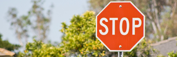 Stop sign in local neighbourhood
