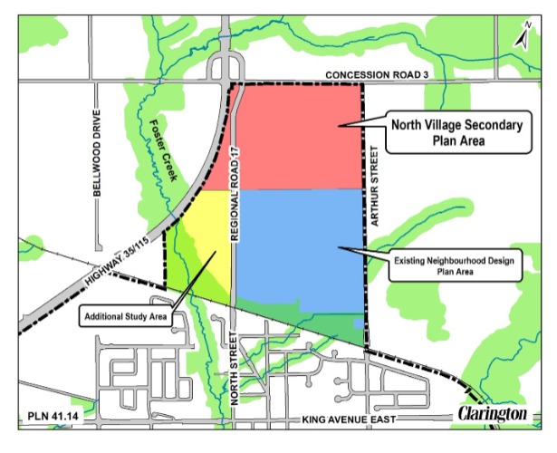 Map of North Village Secondary Plan area