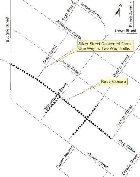 Map of Moonlight Magic Road Closure