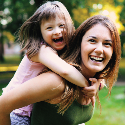 Mom and daughter with down syndrome