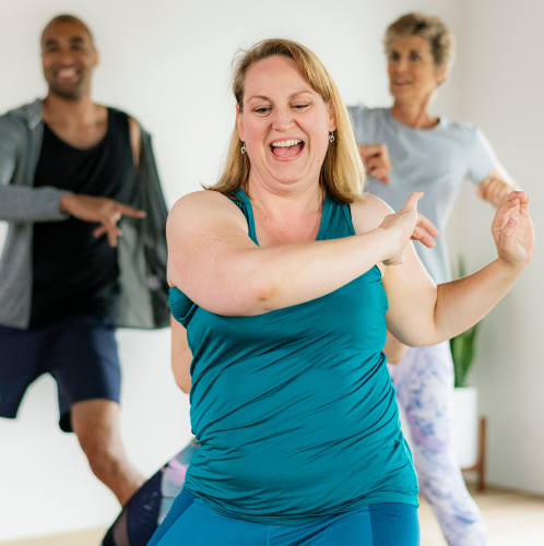 Group fitness dance class