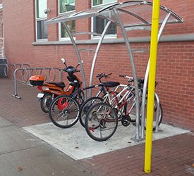 Bike shelter outside the Municipal Administrative Centre