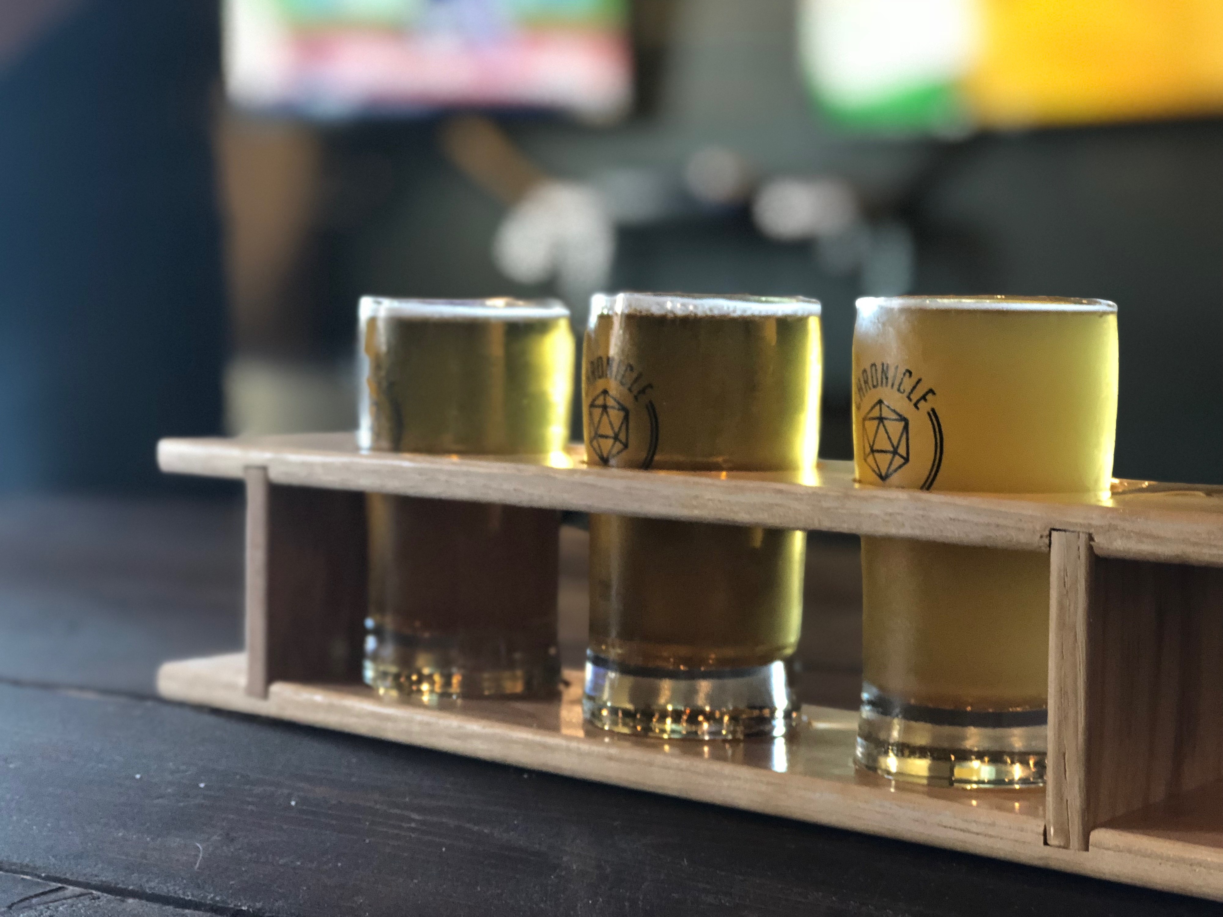 Flight of beer for tasting