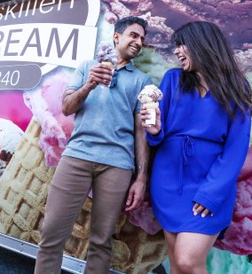 Couple eating ice cream