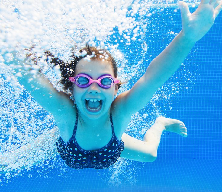 A child swimming