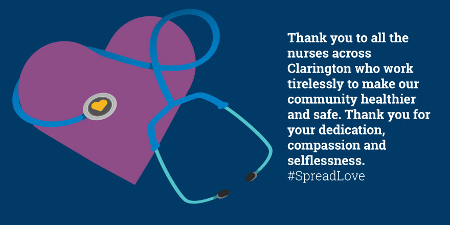 Graphic thanking nurses for their work during COVID-19
