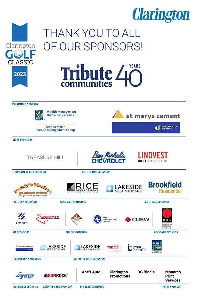 Image showing the sponsor logos from the 2023 Maypor's Golf Classic