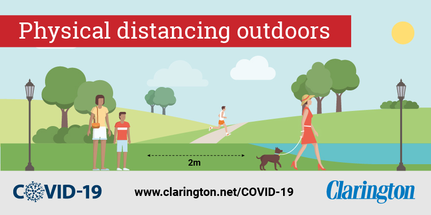 Physical distancing outdoors Physical distancing outdoors