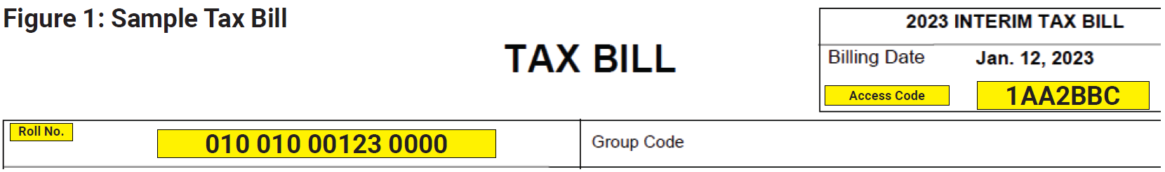 Figure 1: Sample Tax Bill