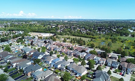 Aerial photo of urban Clarington.