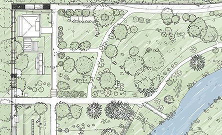 Landscaping and site plan of a development