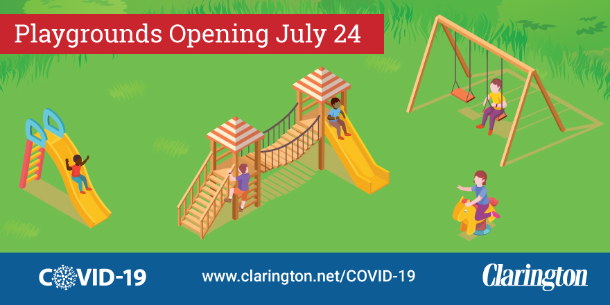 Playgrounds opening July 24 Playgrounds opening July 24