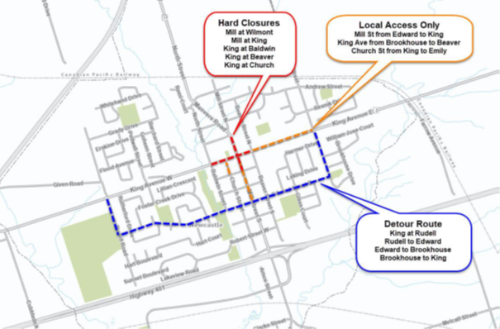 A map showing where closures are located in Newcastle