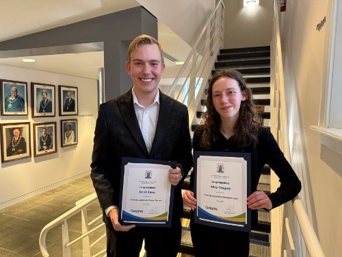 Diversity Leadership Bursary recipients Jacob Knaiz and Alina Gregory