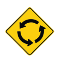 Traffic sign: Roundabout ahead