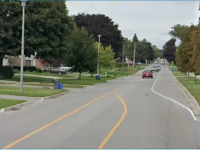 A lateral shift in the street design.