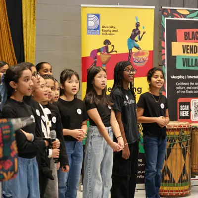 Durham District School Board performs in the opening ceremonies of the 2026 Black Vendor Village.