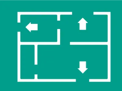 Graphic of a home play showing the exits.