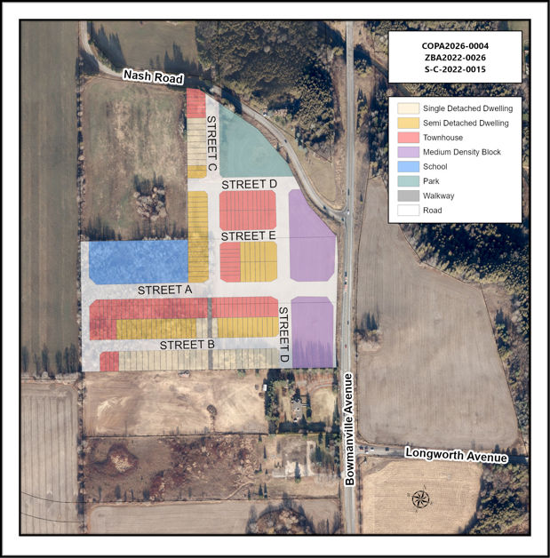 Map showing the proposed development area.