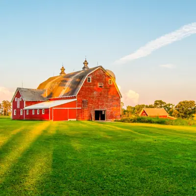 Farm with barn and out buildings.